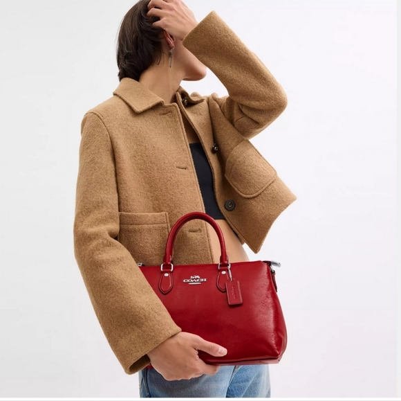 New! New Arrival 2024! Georgia Satchel Bag in Silver/Red ♥️ - Picture 6 of 7